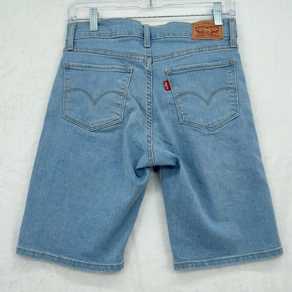 Levi's Shaping Bermuda Shorts 27 Womens Light Blue Jean Denim 9.5”
