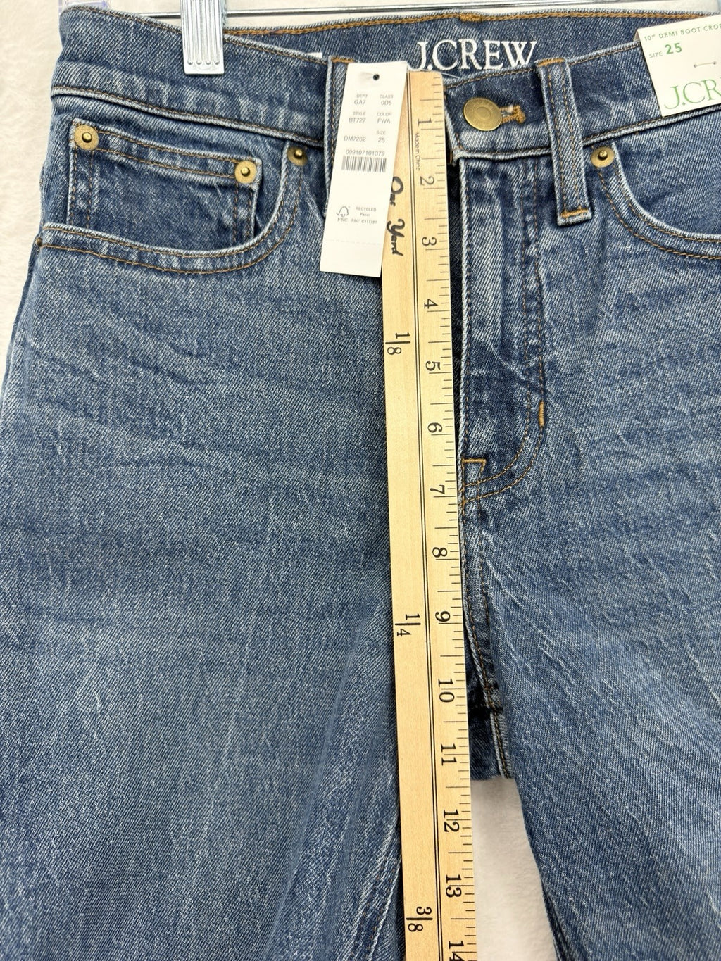 J Crew 10” Demi Boot Crop Jeans 25 Womens Blue Denim New NWT