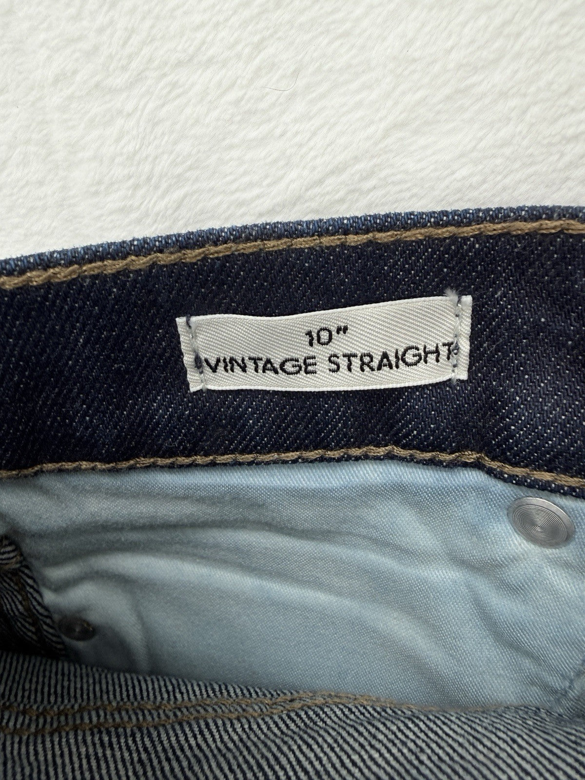 J Crew 10” Vintage Straight Jeans 25 Womens Denim Dark Blue High Rise