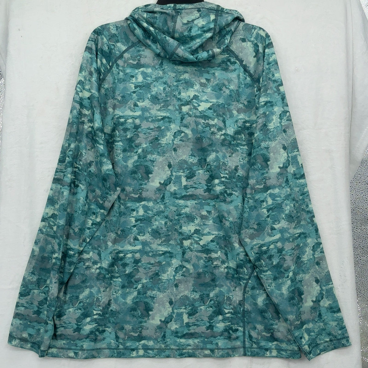 Ascend Hooded Performance Shirt XL Mens 3D Cool Camo Green Long Sleeve  New NWT