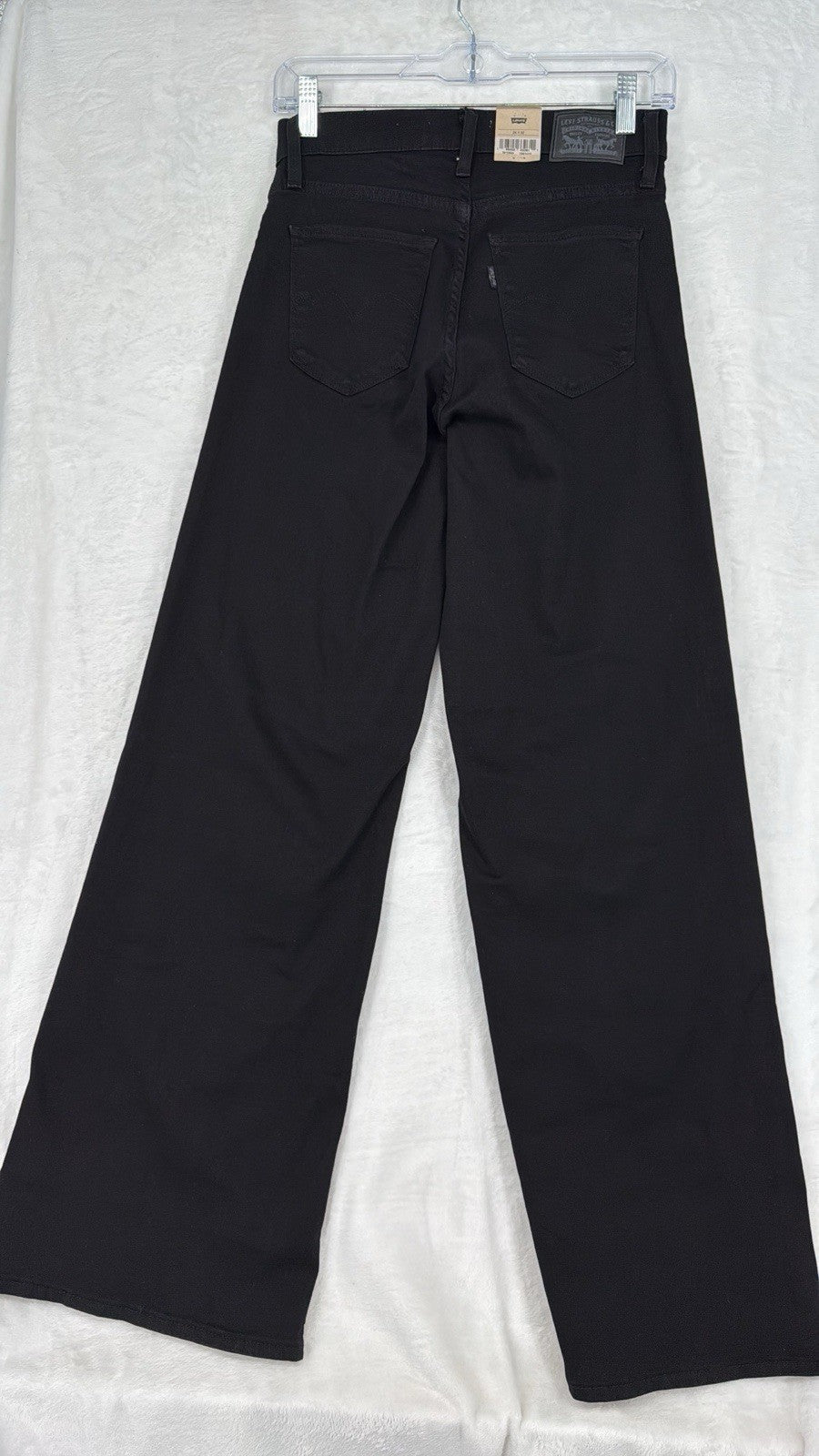 Levis 318 Shaping Wide Leg 26 Jeans Black 26x32 Womens New NWT