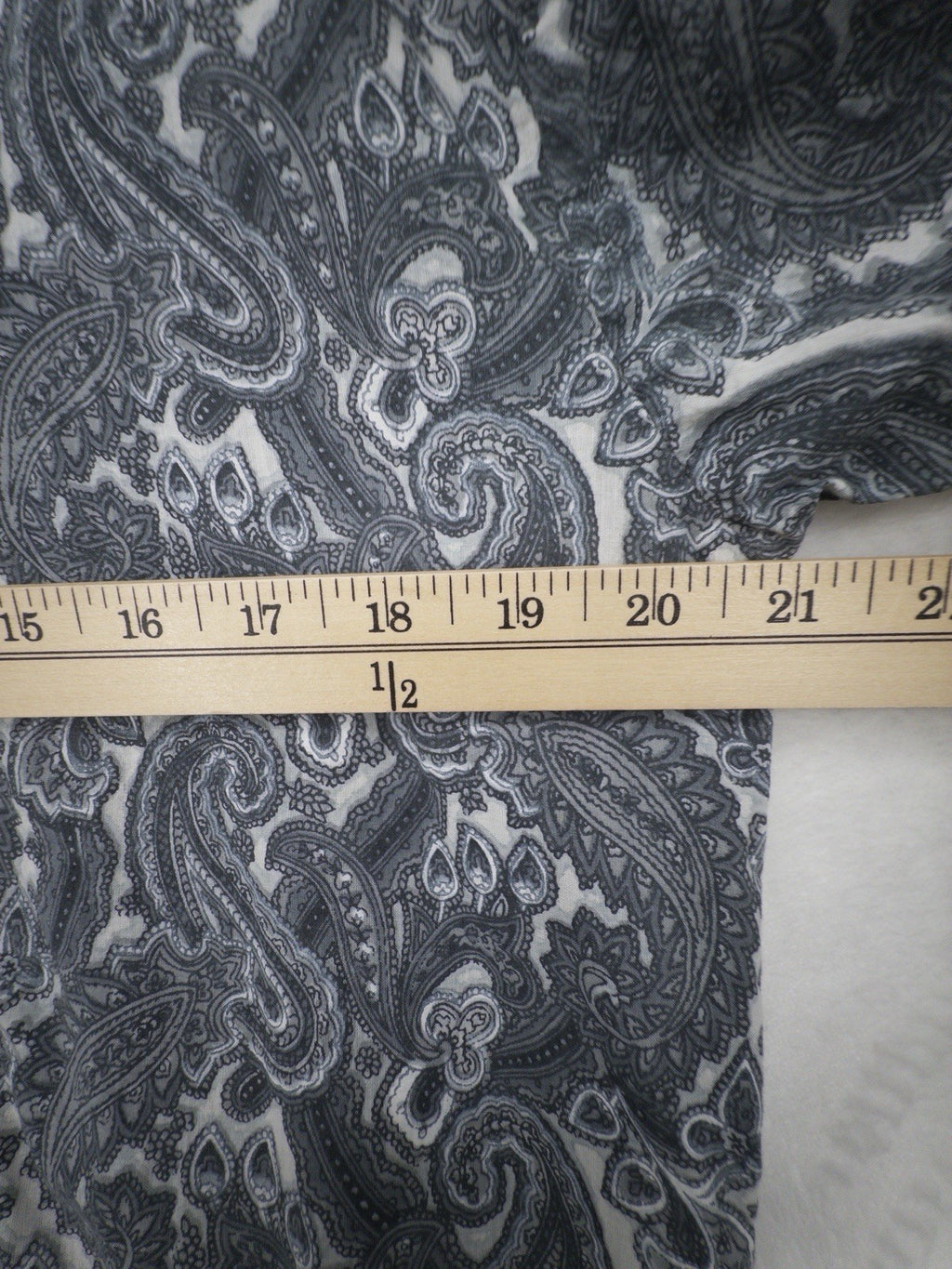 Handprint Tunic 100% Cotton Medium Women Gray Button Up Shirt Medium Boho India