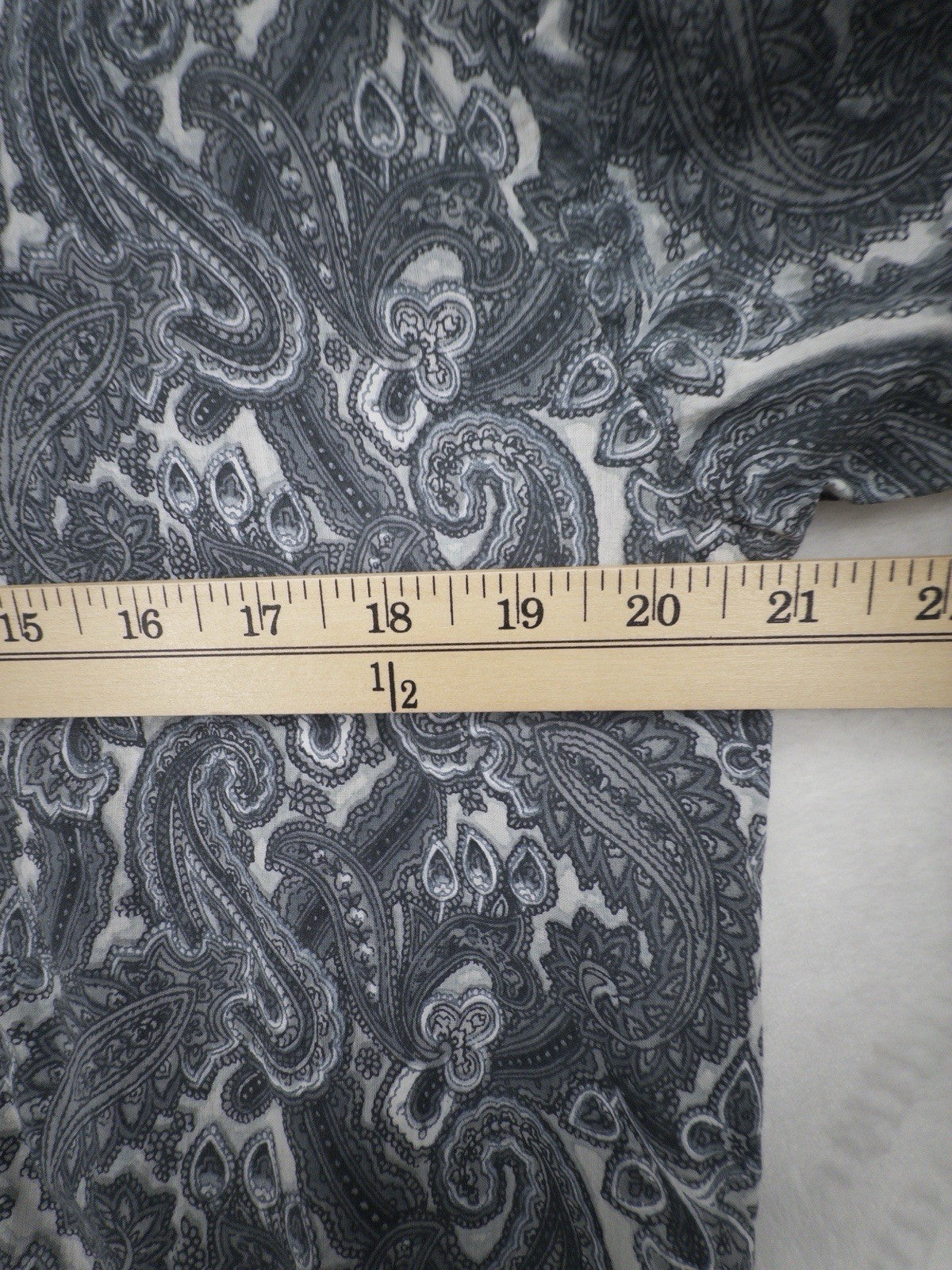 Handprint Tunic 100% Cotton Medium Women Gray Button Up Shirt Medium Boho India