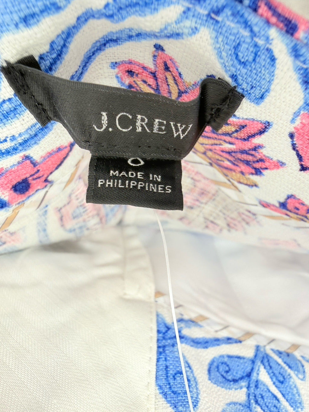J Crew Hayden Pants 0 Block Floral Print High Rise Blue Pink Womens New NWT