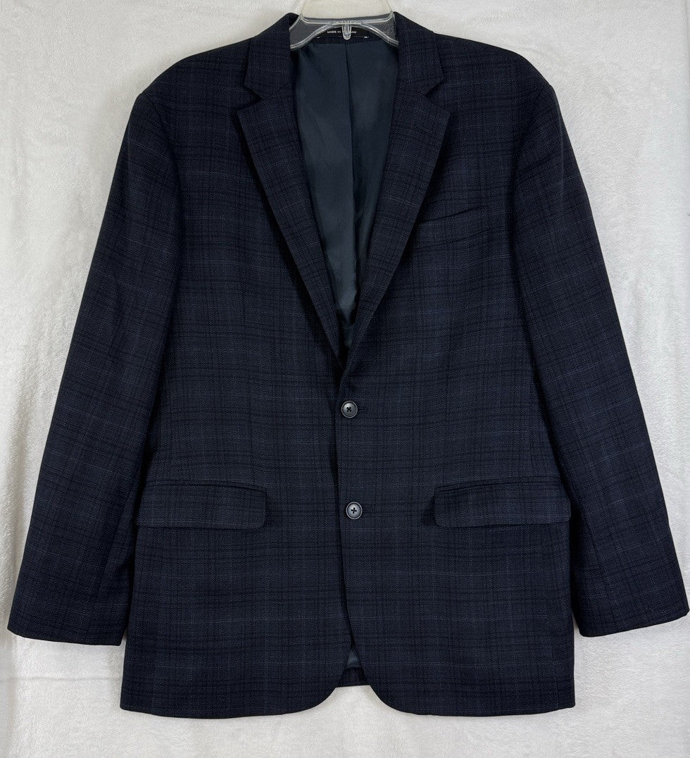 Awareness Kenneth Cole Blazer 40R Blue Suit Jacket Sport Coat Wool Blend Men