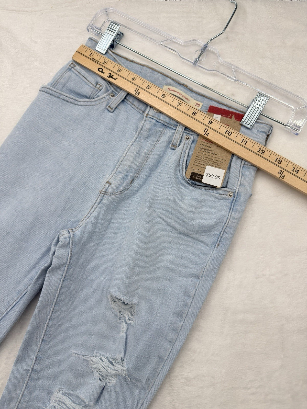 Levis 721 High Rise Skinny 25 25x30 0 Womens Light Blue High Rise New NWT
