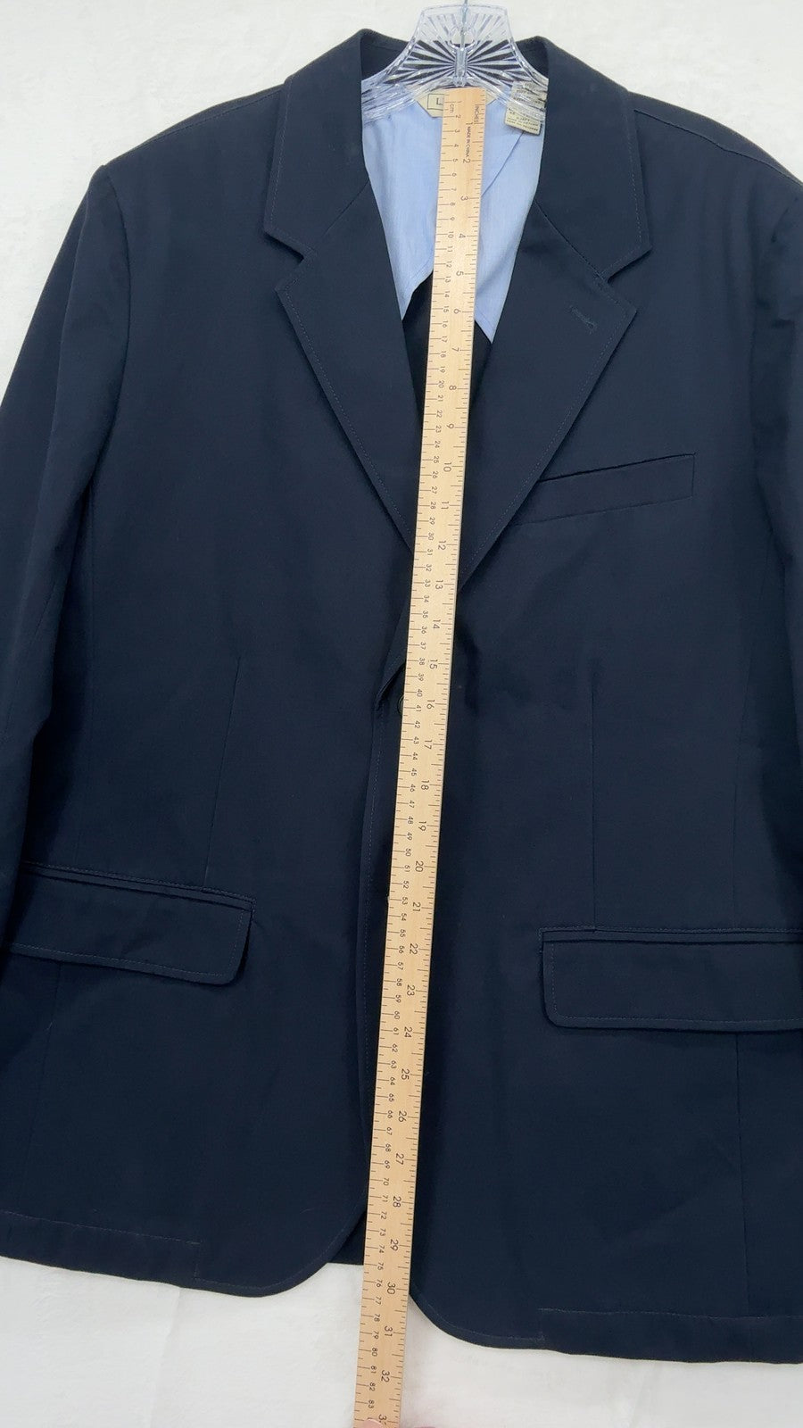 LL Bean Blazer 42R 100% Cotton Jacket  Navy Blue 2 Button Mens Sportcoat