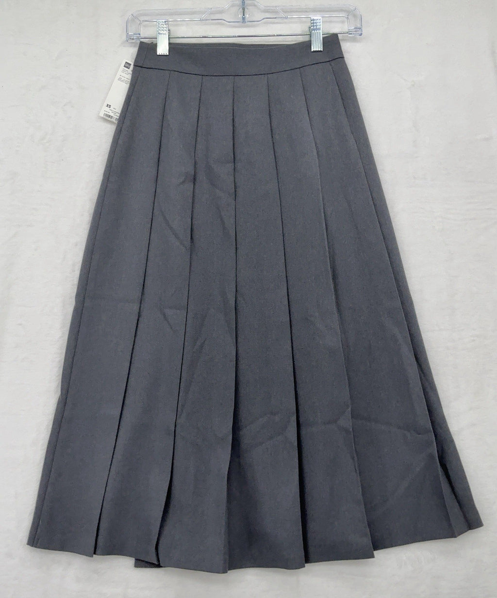 GU Wrap Pleated Midi Skirt XS Women Gray Uniqlo Dark Academia Hipster New NWT