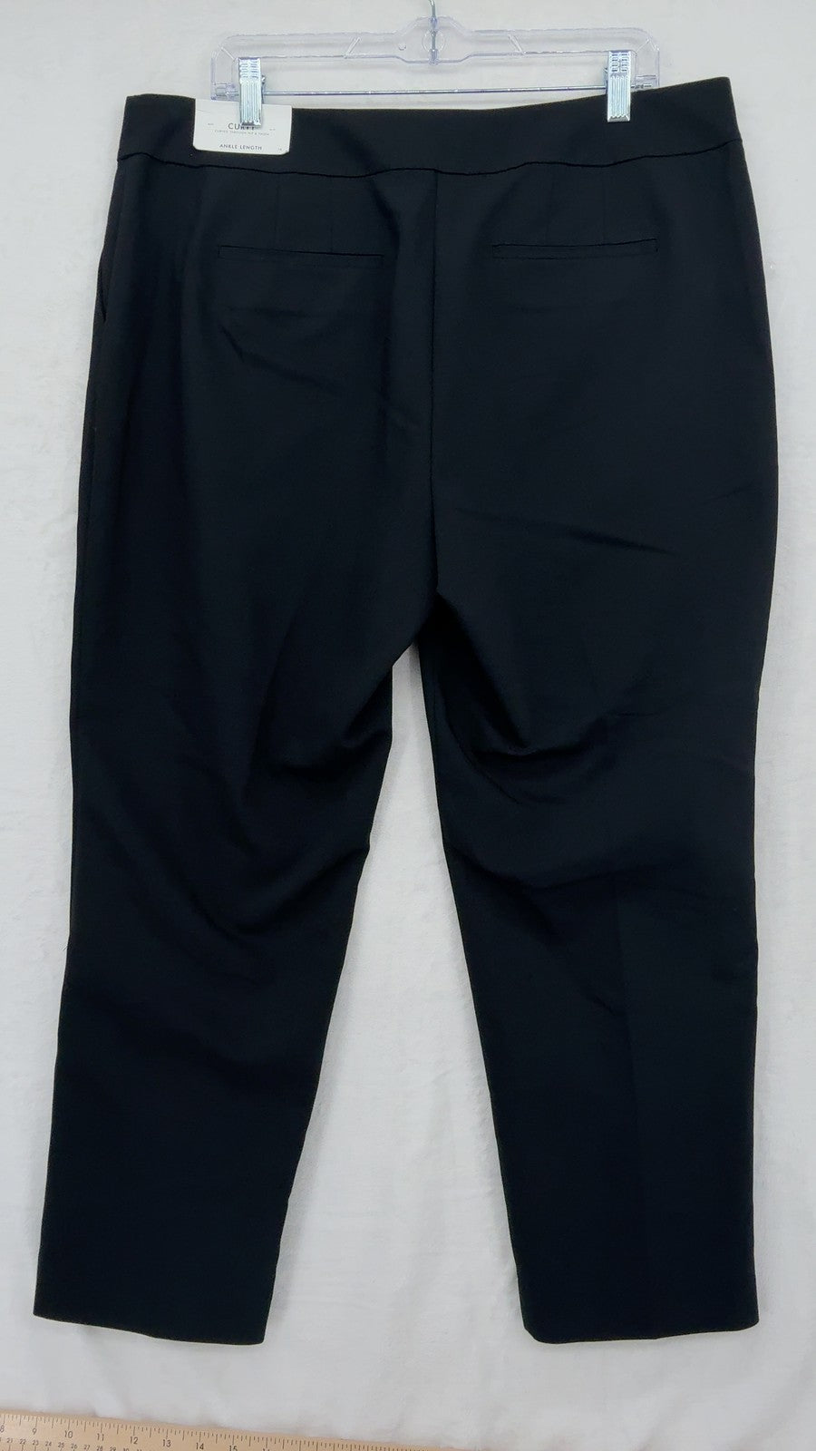 Ann Taylor Ankle Pants 14 Curvy Womens Black Button Hem New NWT