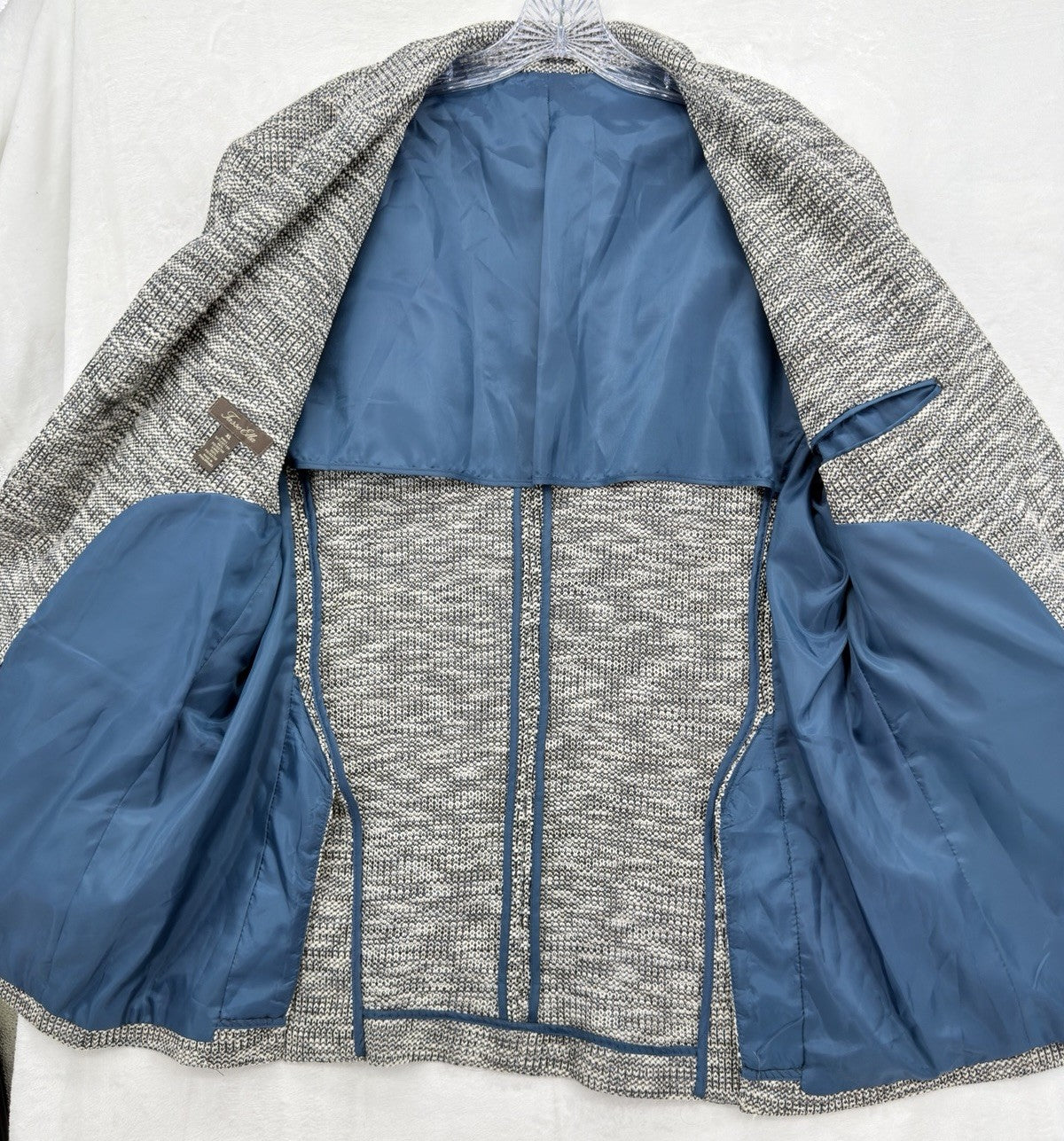 Tasso Elba XL Men's Classic Fit Knit Blazer Sport Coat Gray Blue Jacket