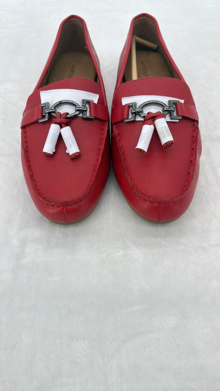 Aerosoles Deanna Loafers 11W Womens Red Drivers Tassle Shoes 11 Wide Slip On