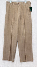 LL Bean Corduroy Pants 32 Mens 32x28 Country Tan Beige Flat Front New NWT