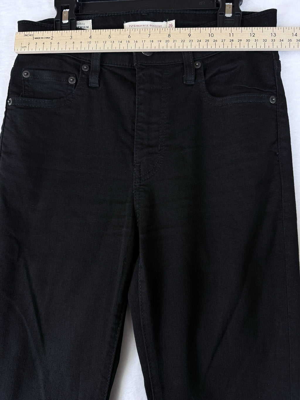 Levis 725 High Rise Bootcut 26 Jeans Womens Black 26x32 Levi’s Boot Cut