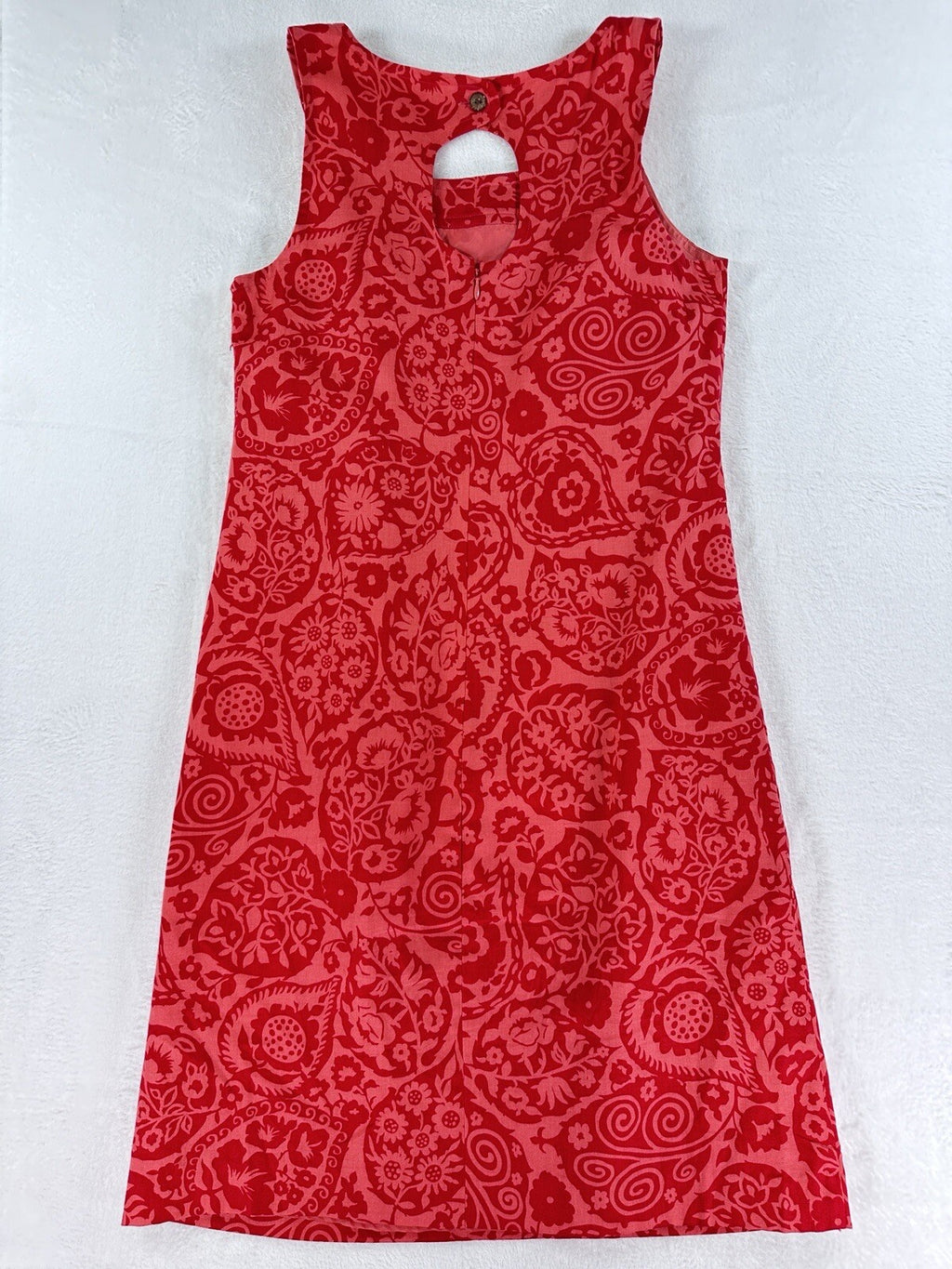 Ann Taylor Dress 4 Sleeveless Cotton Pink Orange Print Shift Summer