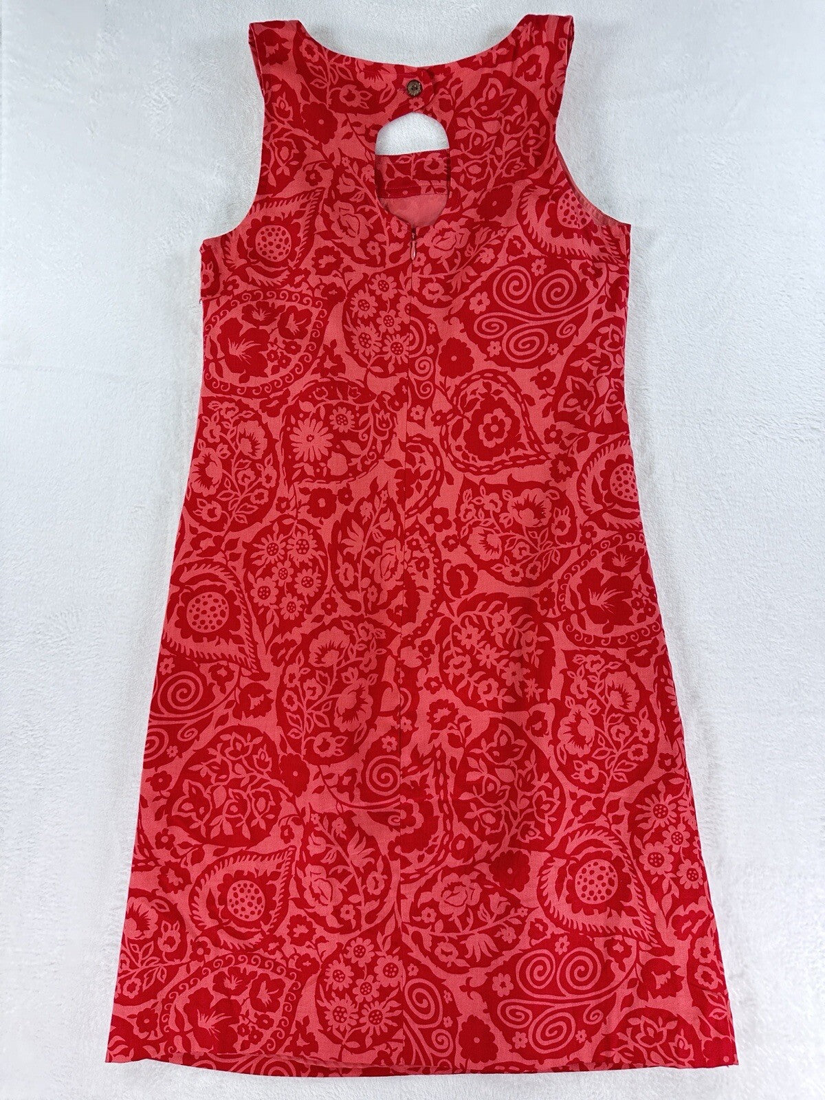 Ann Taylor Dress 4 Sleeveless Cotton Pink Orange Print Shift Summer