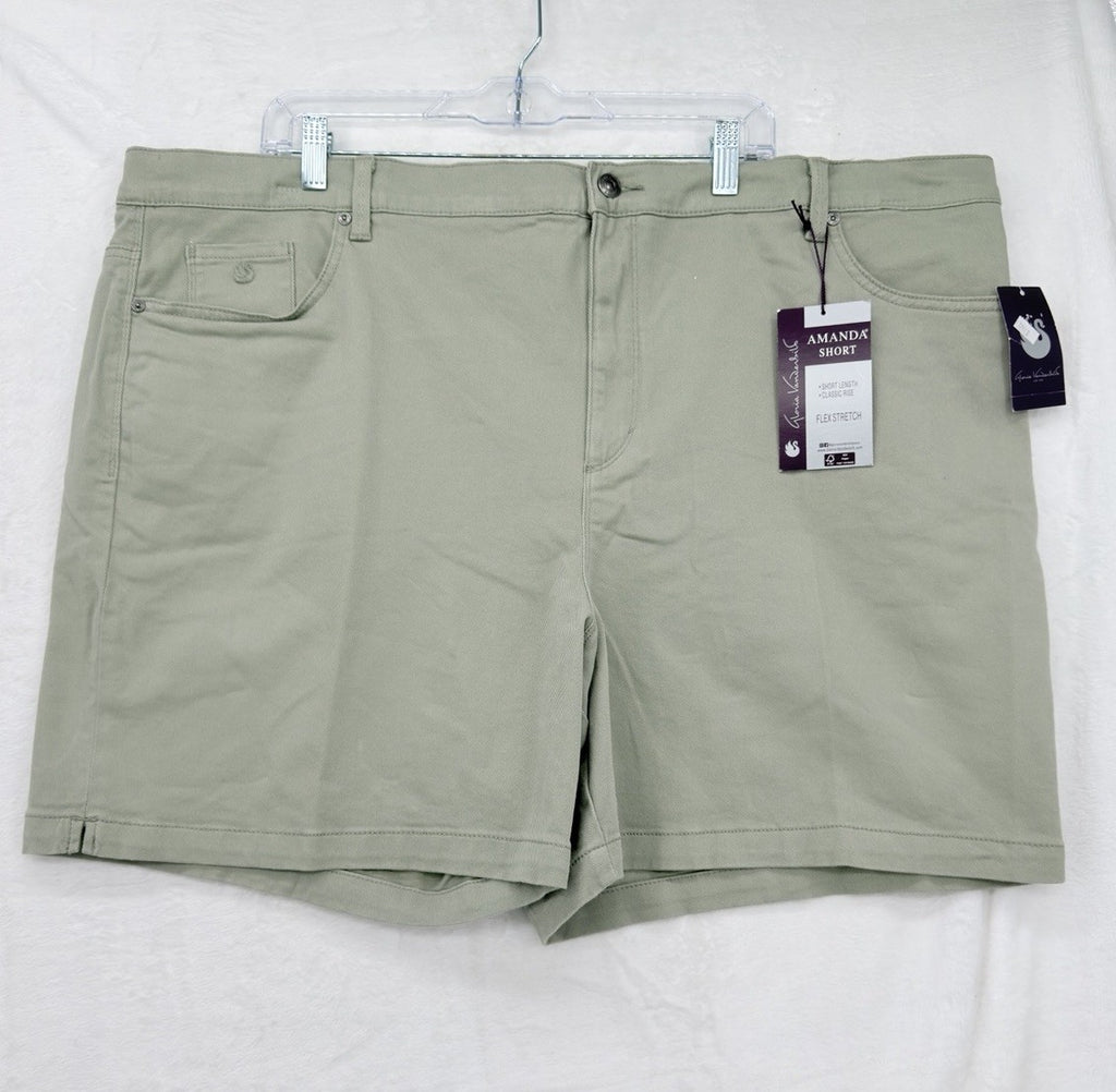 Gloria Vanderbilt Amanda Shorts 24W Jean Green Denim Slimming Effect Women New