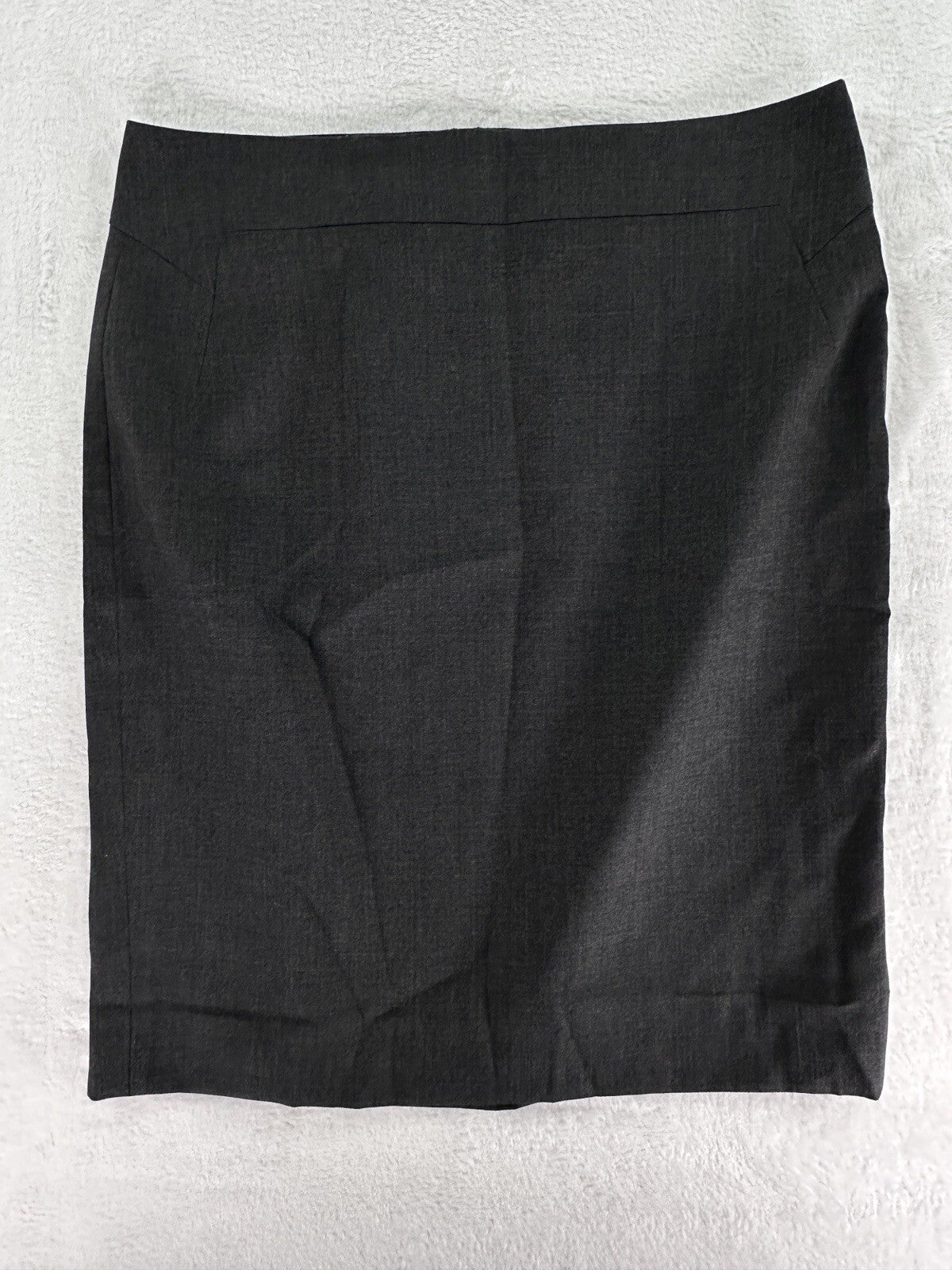 Ann Taylor Skirt 4 Summer Weight Wool Gray Pencil Read Zip Knee Length Lined