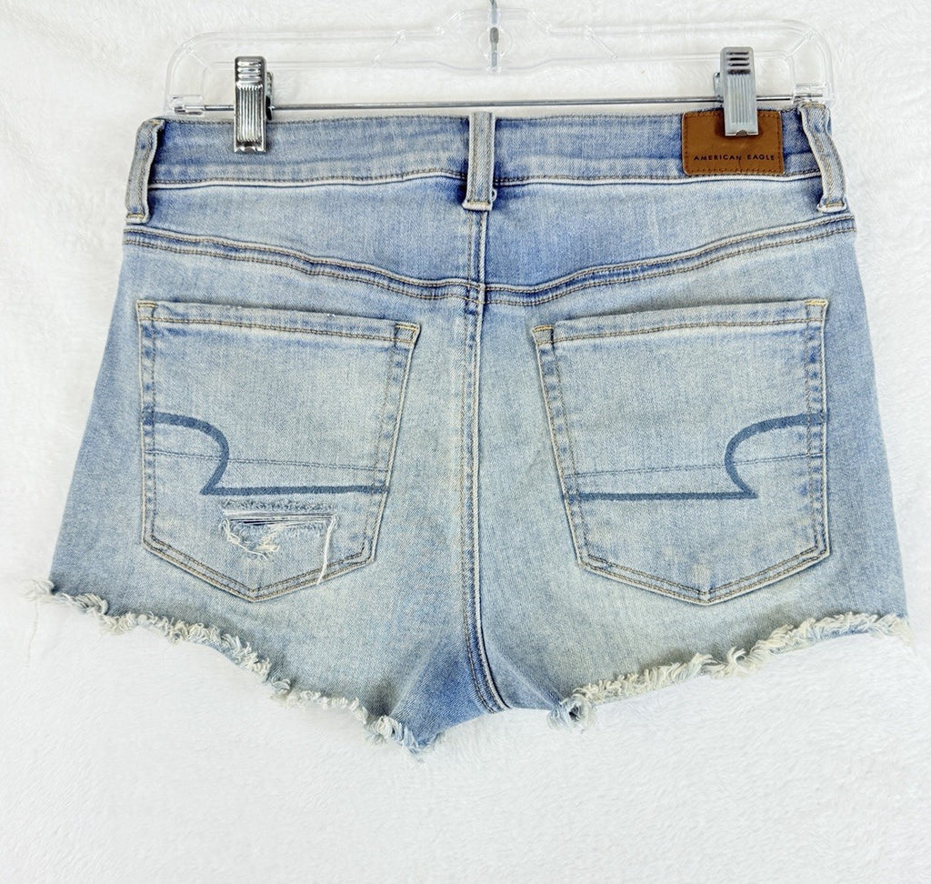 American Eagle High Rise Shortie 6 Shorts Womens Light Blue Denim Short