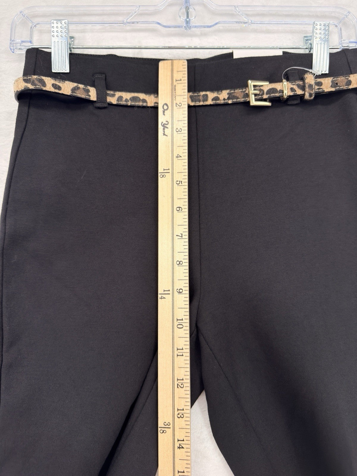 Jules And Leopold Pants XS Leggings Pull On Black Leopard Print Belt New NWT