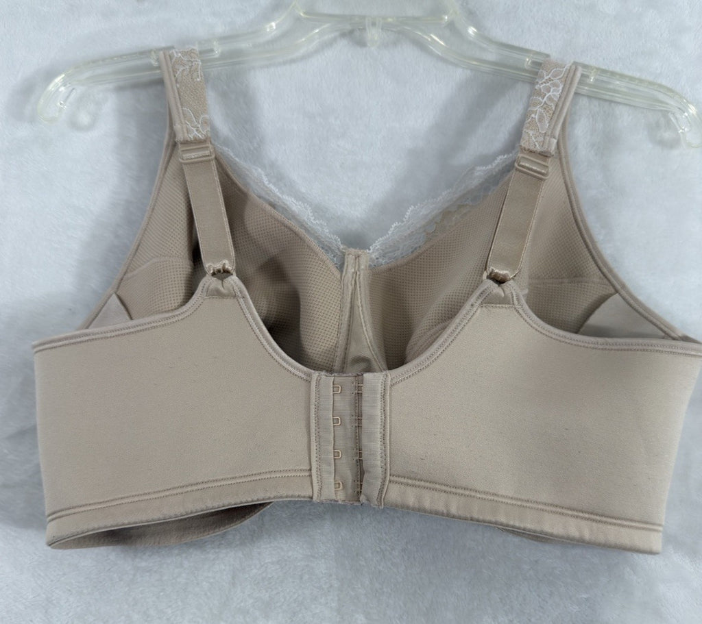 Playtex Bra 42DD E515 18 Hour Ultimate Shoulder Comfort Wireless Beige Womens