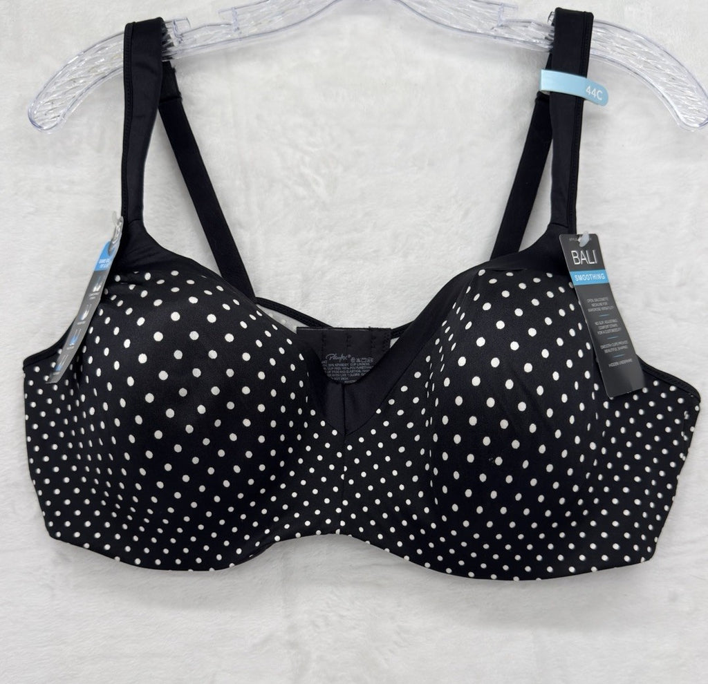 Bali Bra 44C Black One Smooth U Balconette Shaping Underwire 4823 Playtex New