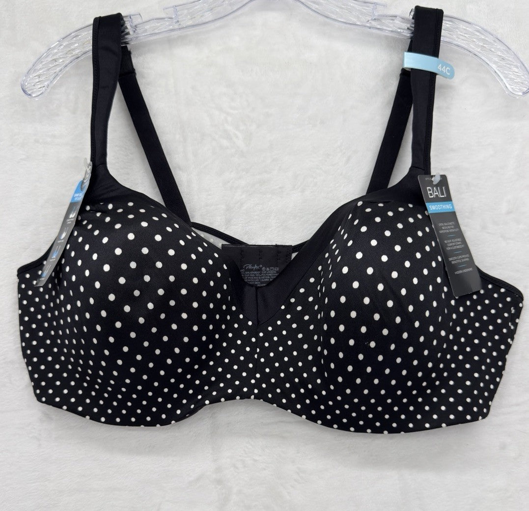Bali Bra 44C Black One Smooth U Balconette Shaping Underwire 4823 Playtex New