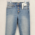 J Crew Toothpick Jeans 25 Womens Blue 9” Rise Button Fly Denim New NWT
