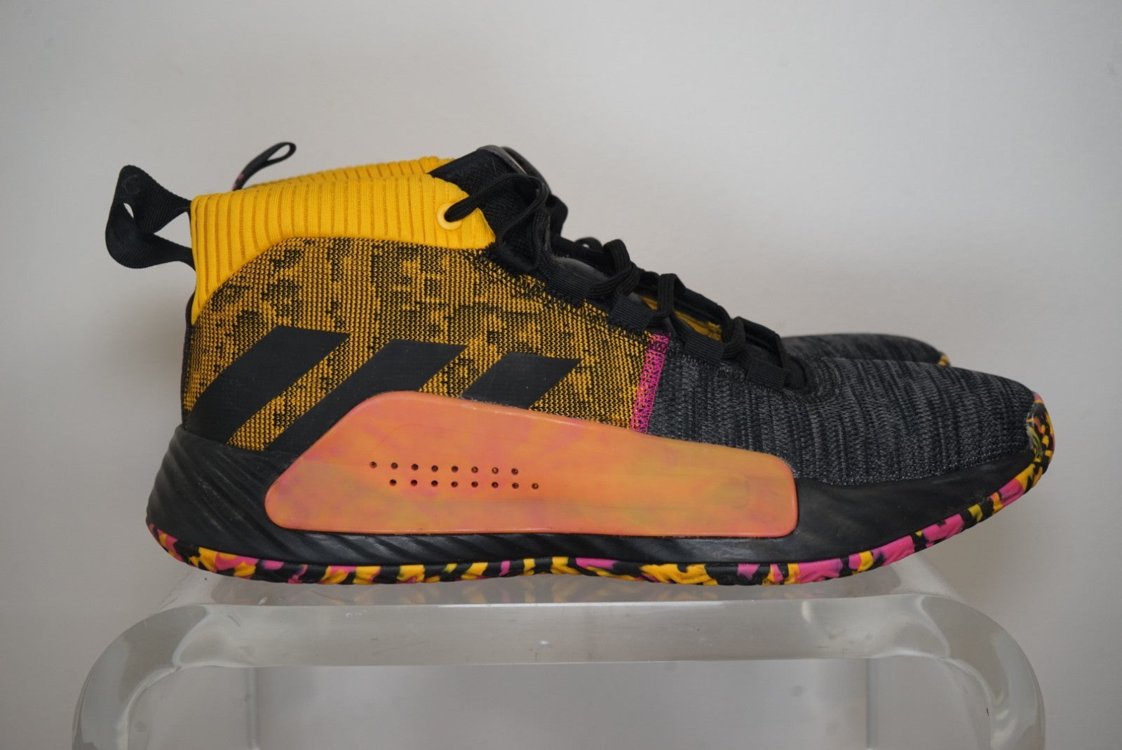 Adidas Dame 5 Core Black Shock Pink Asia Tour Sneakers EF9367 Men's Size 13