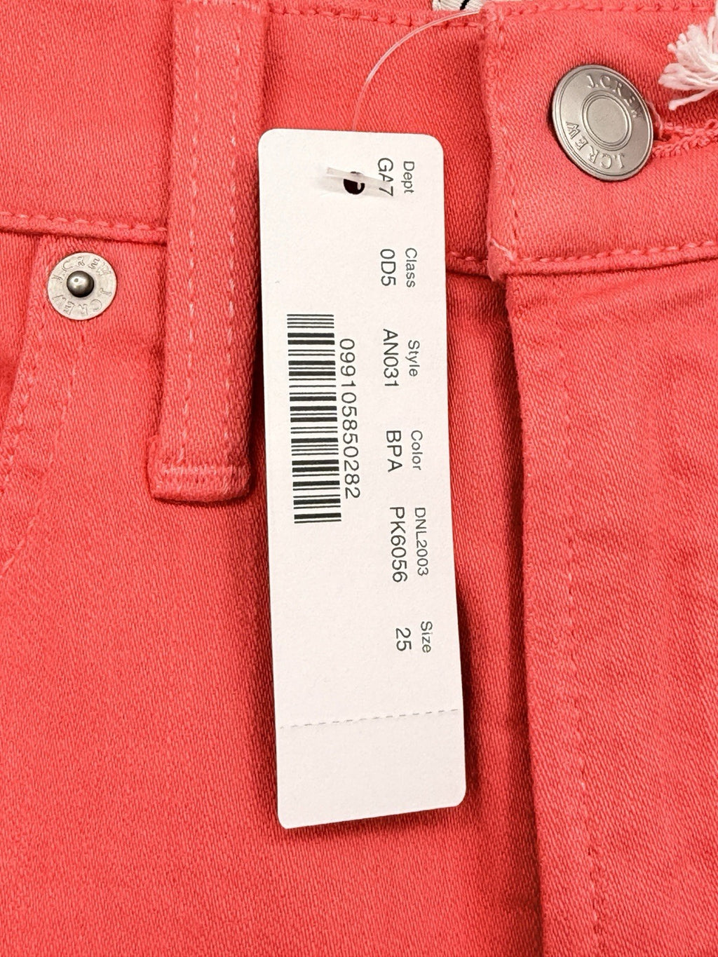 J Crew High Rise Toothpick Jeans 25 Coral Pink 10” Womens Denim New NWT
