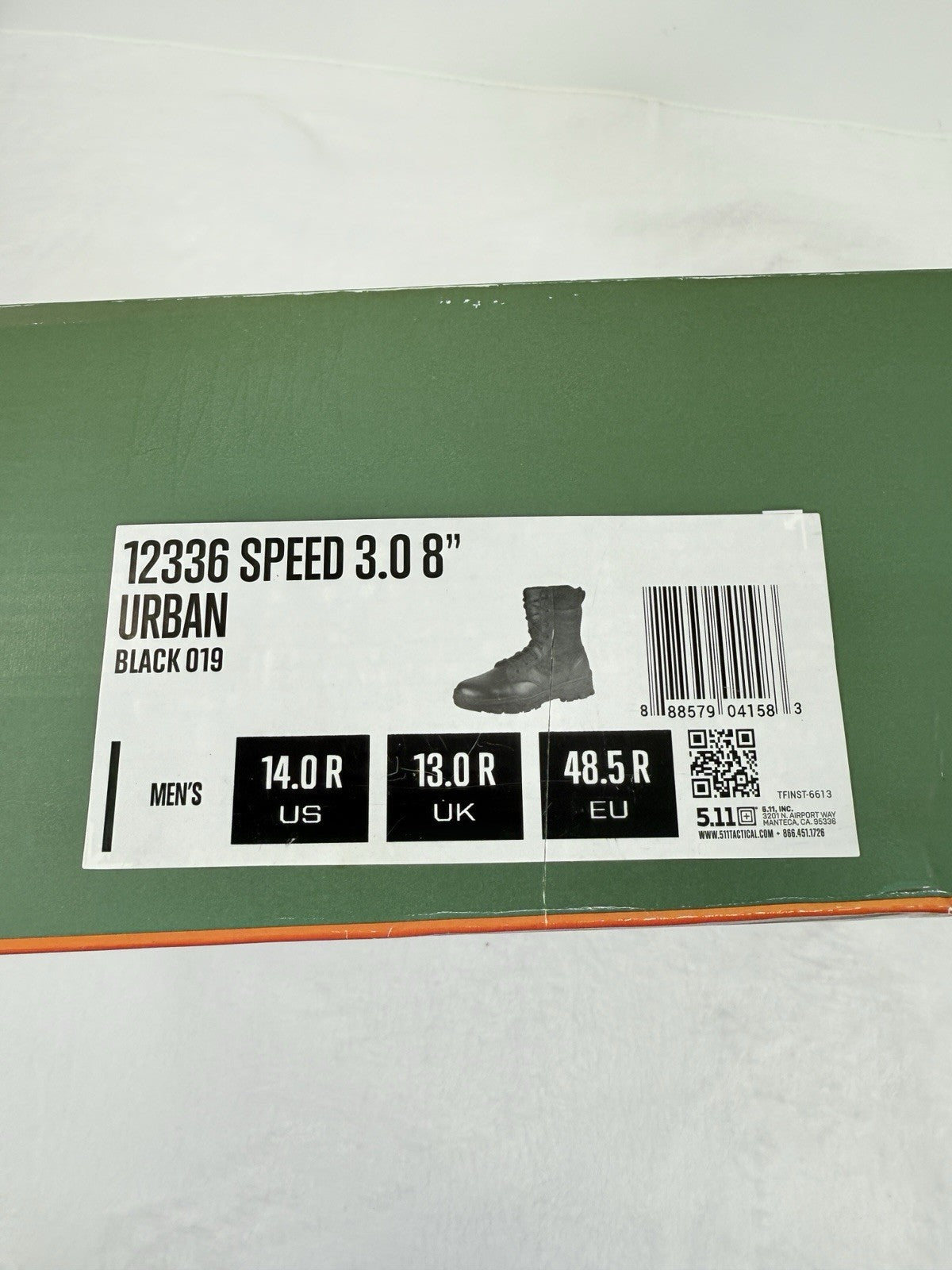 5.11 Tactical Boots 14 Mens Black New Speed 3.0 Waterproof Side Zip ASTM