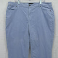 Talbots Velveteen Straight Leg Pants 18W Womens Light Blue Plus Size