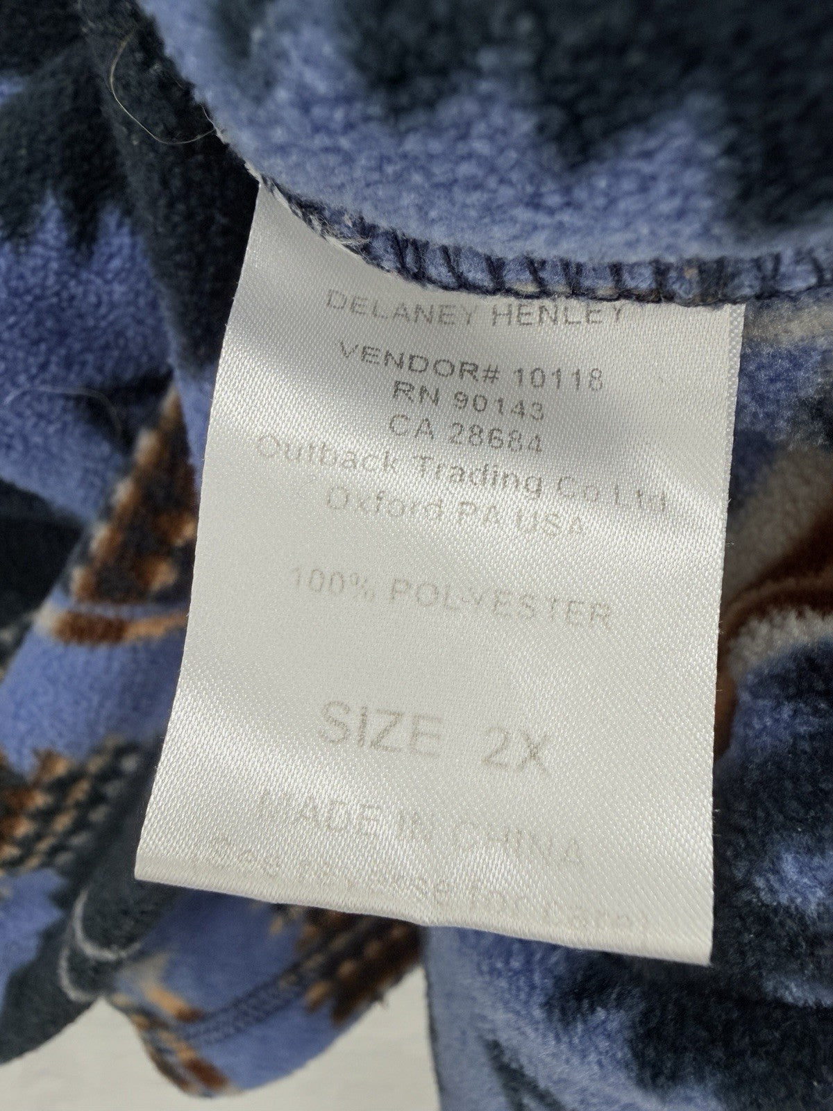 Outback Trading Company Fleece Pullover 2X Womens Delaney Henley 1/4 Sweatshirt