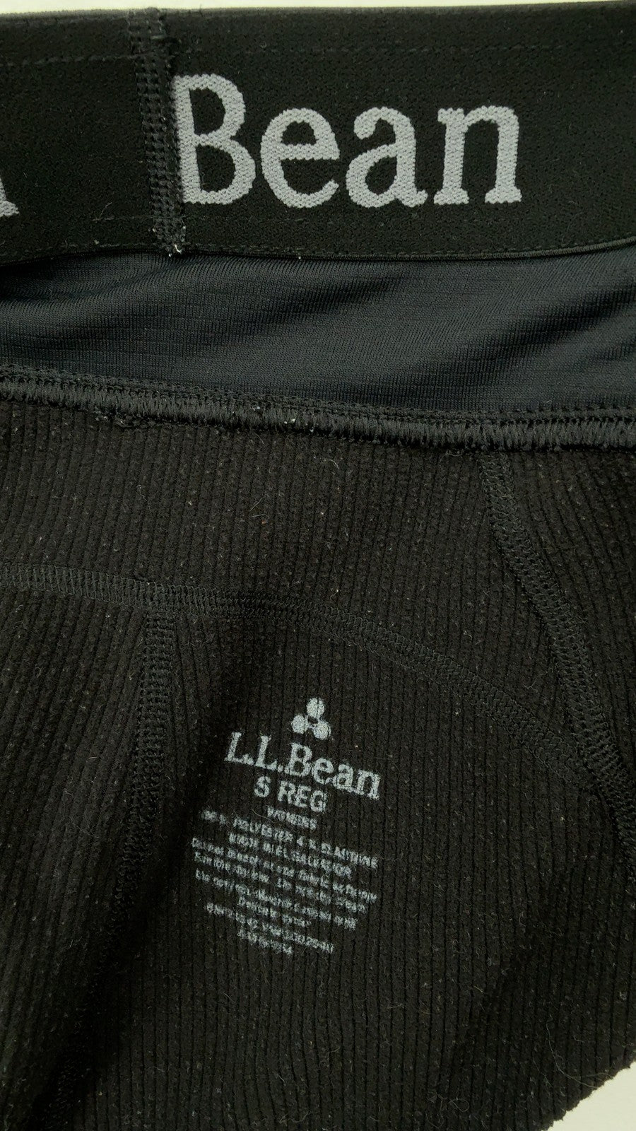 LL Bean Leggings Small Womens Black Fleece Backed Lined Warm Winter