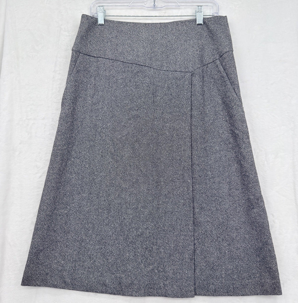 Talbots A Line Skirt 6 Gray Wool Blend Midi Lined Womens