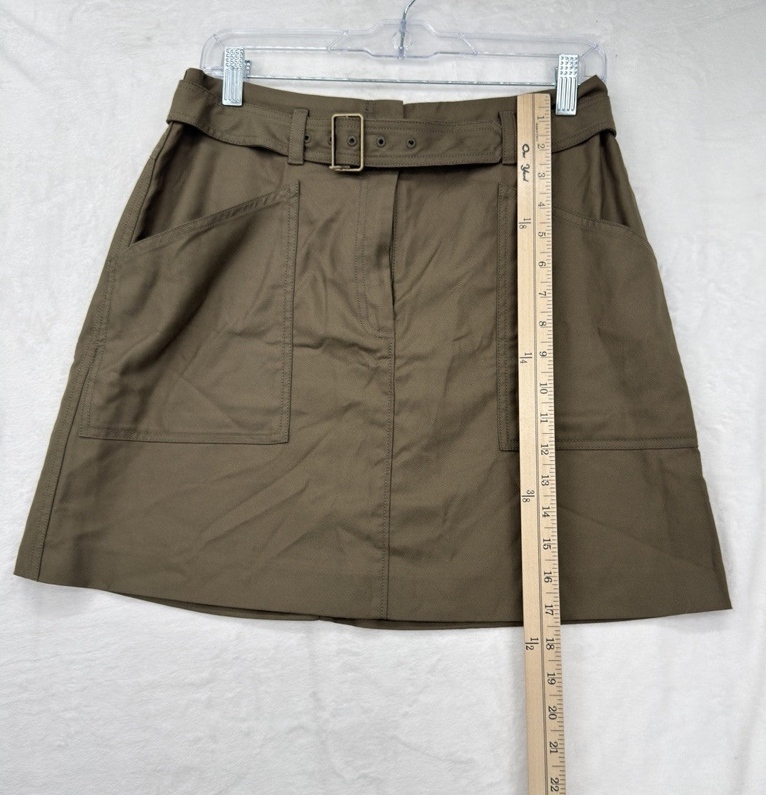 Banana Republic Utility Mini Skirt 8 Womens Belt Twill Brown New NWT