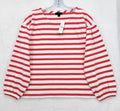 J Crew Top Women Small Long Sleeve Mariner Cloth Puff Sleeve Striped Red New