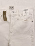 J Crew High Rise Toothpick Jeans 25 White Raw Hem 10” Womens Denim New NWT
