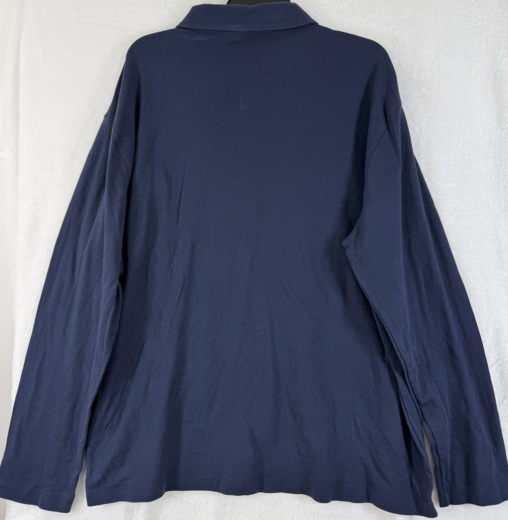 Banana Republic Polo Shirt XXL Blue 2XL Long Sleeve Mens Knit