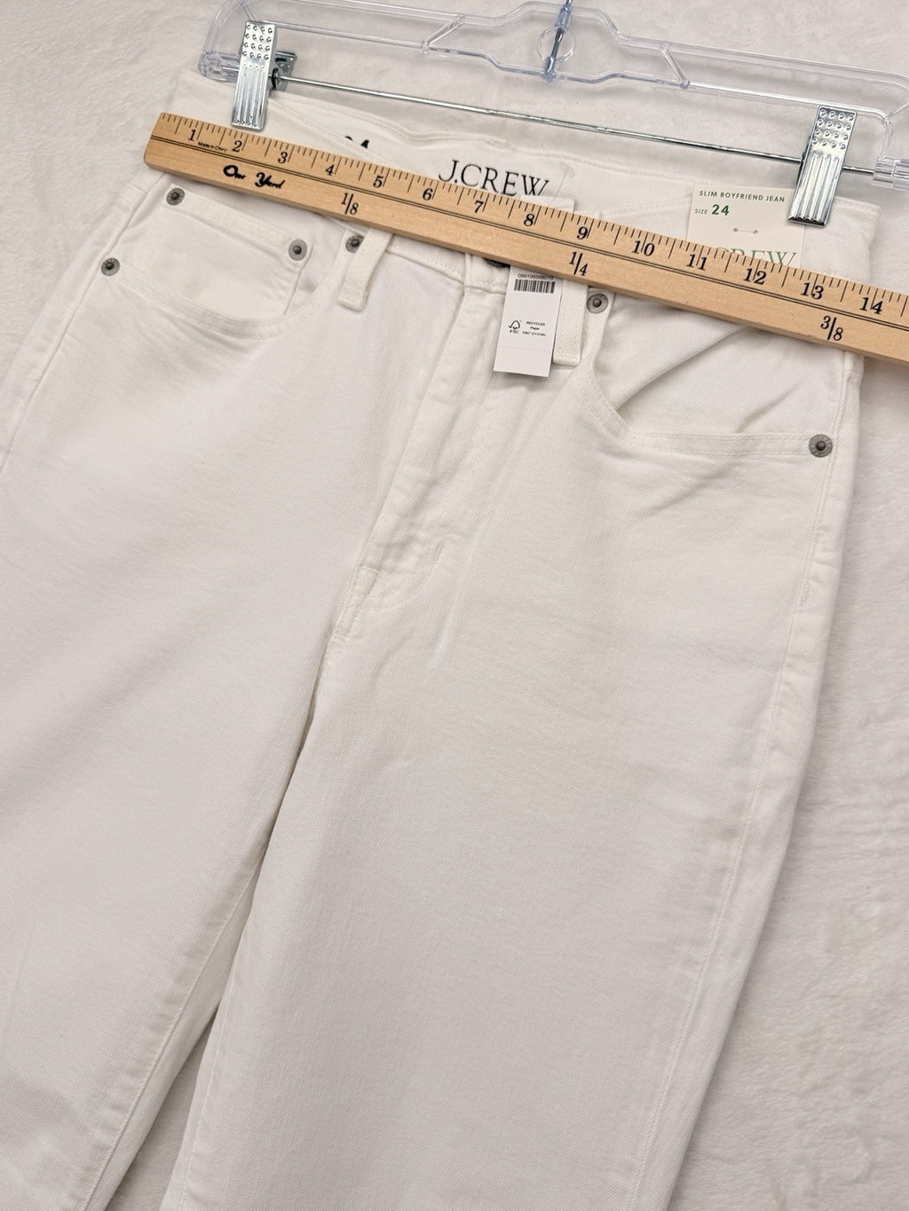 J Crew Slim Boyfriend Jeans 24 White Raw Hem Womens Denim New NWT
