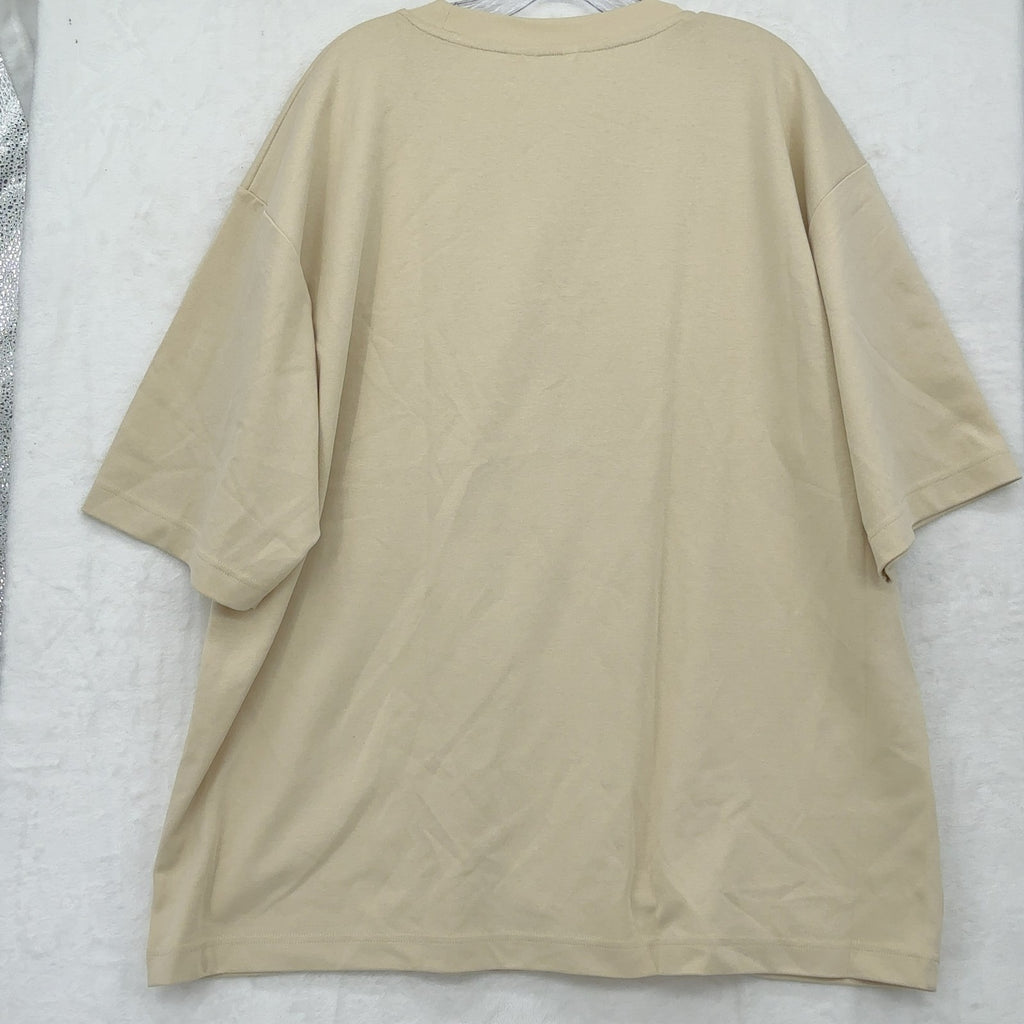 Uniqlo U AIRism Cotton Crew Neck Oversized T-Shirt 2XL Mens Beige  New NWT