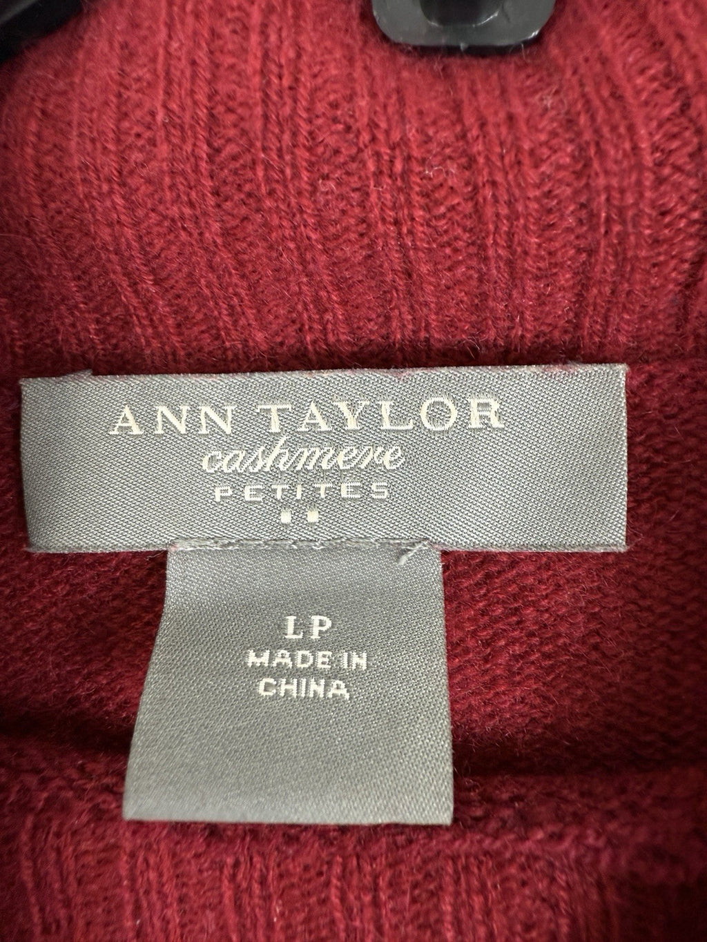 Ann Taylor Cashmere Turtleneck Sweater Large Petite Red Women LP 100% Cashmere
