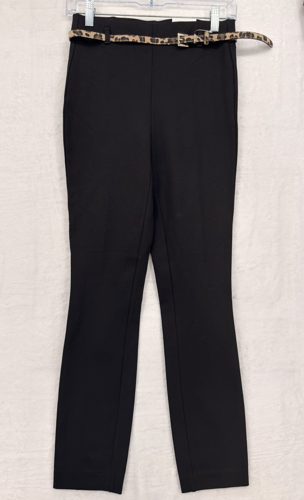 Jules And Leopold Pants XS Leggings Pull On Black Leopard Print Belt New NWT