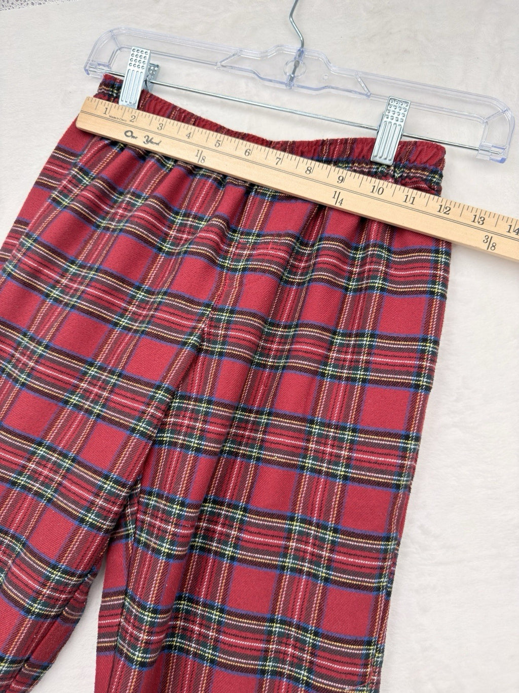 LL Bean Kids Pajama Pants Red Plaid Large Boys Girls