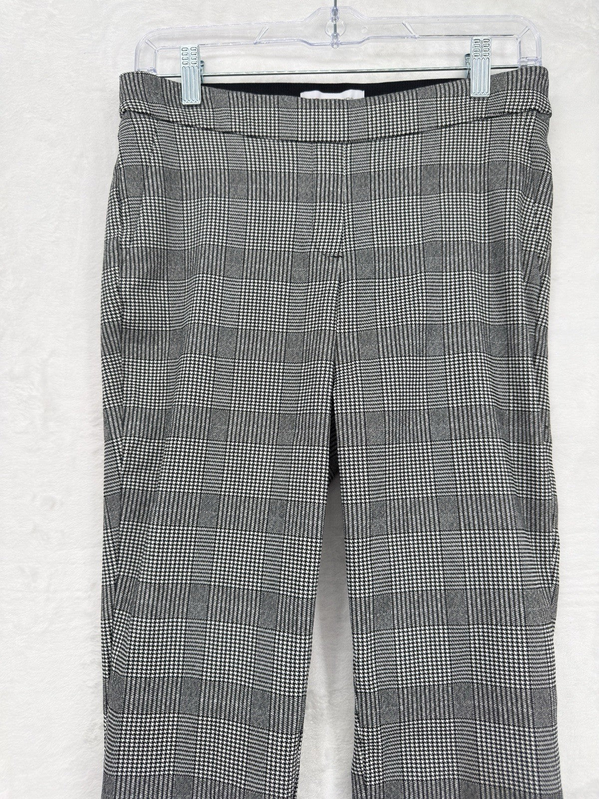 Liz Claiborne Laura Pants 6 Pull On Black White Plaid