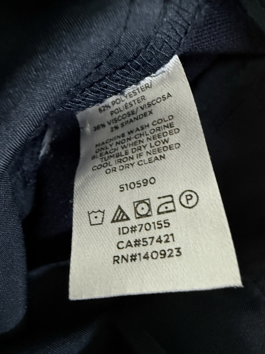 Ann Taylor Loft Pants Size 2 High Waist Trouser Navy Blue Gold Buttons Womens