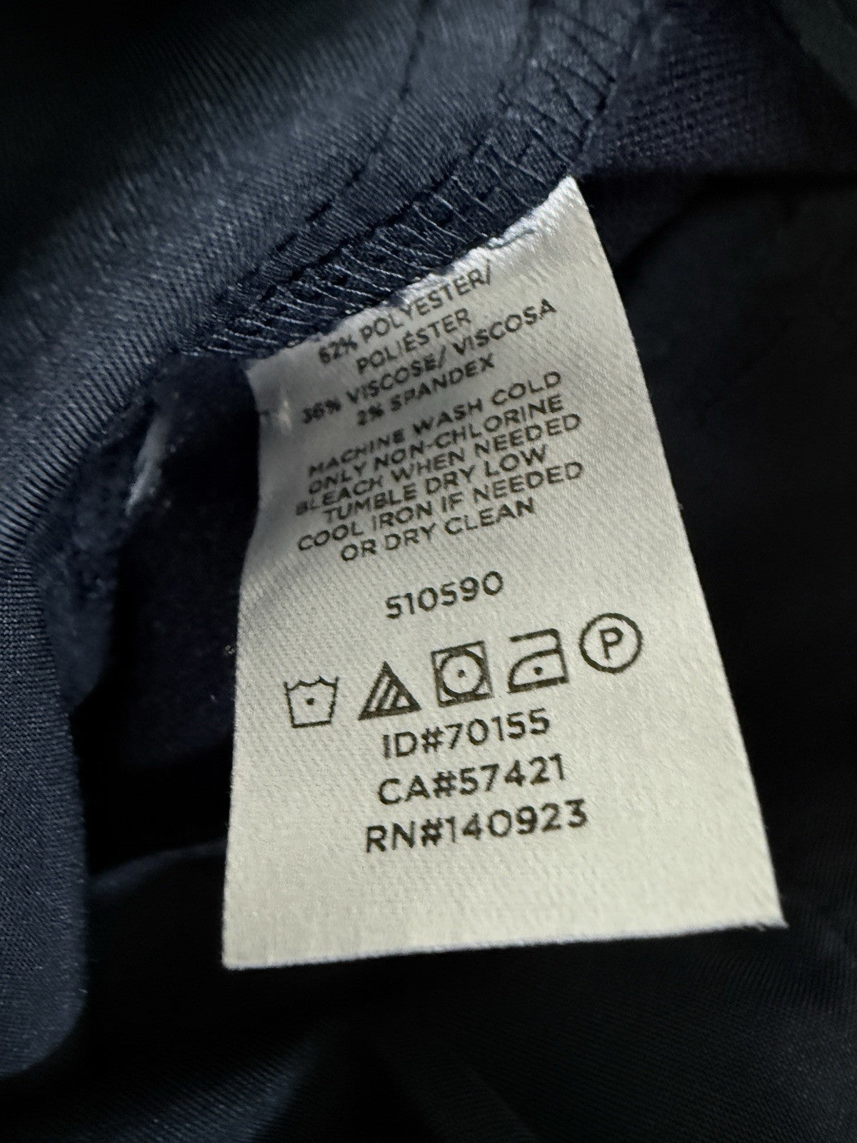 Ann Taylor Loft Pants Size 2 High Waist Trouser Navy Blue Gold Buttons Womens