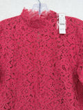 J Crew Womens Top 2 Pink Lace Long Sleeve Cami Set Mock Neck Scalloped New NWT