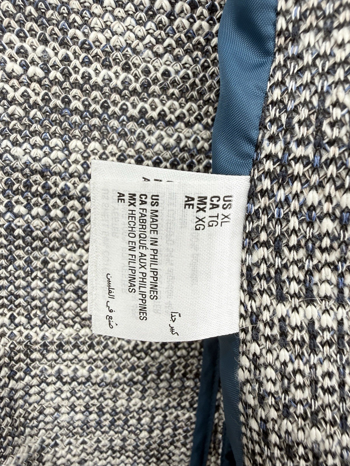 Tasso Elba XL Men's Classic Fit Knit Blazer Sport Coat Gray Blue Jacket