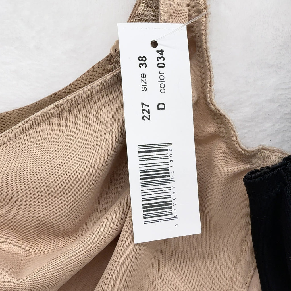 Bra Smyth 38D Manhattan Minimizer Black Beige Underwire BraSmyth New NWT