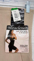 Miraclesuit Shapewear Large 2709 Extra Firm High Waist Thigh Slimmer Beige New